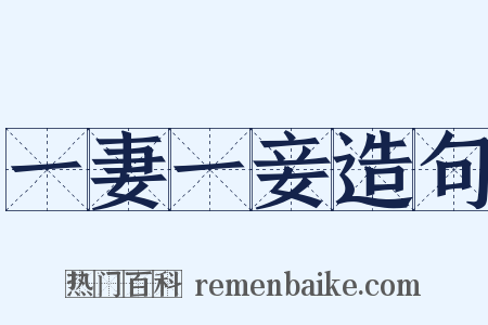 一妻一妾造句是什么意思的图片